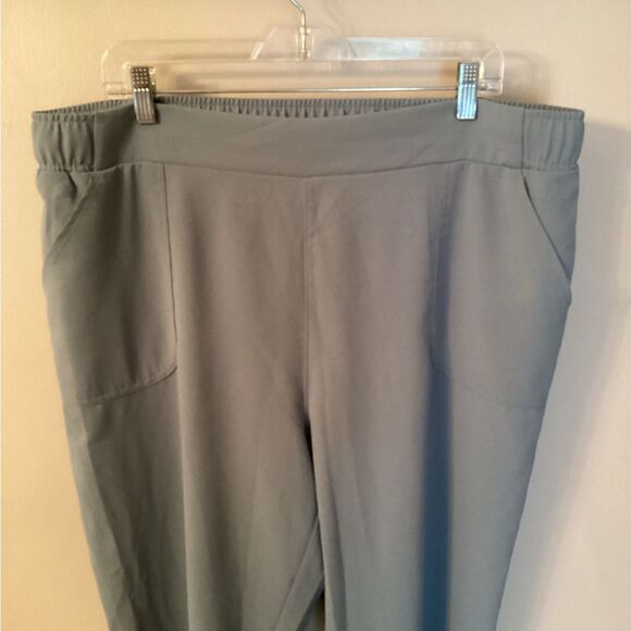 32 DEGREES COOL SIZE XL SLATE BLUE PULL ON STRAIGHT LEG HIGH RISE PANTS POCKETS - Picture 5 of 8